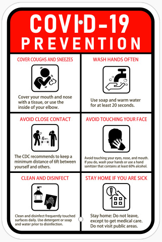 Covid 19 Prevention Sign In Concord - Sign Source Solution