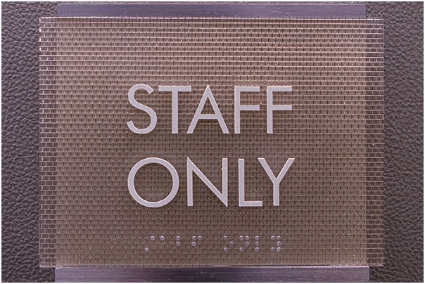 Staff Only Custom Ada Sign In Concord - Sign Source Solution
