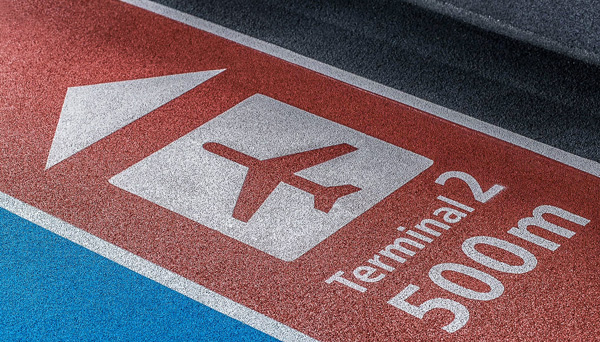Directional Floor Sign at Airport